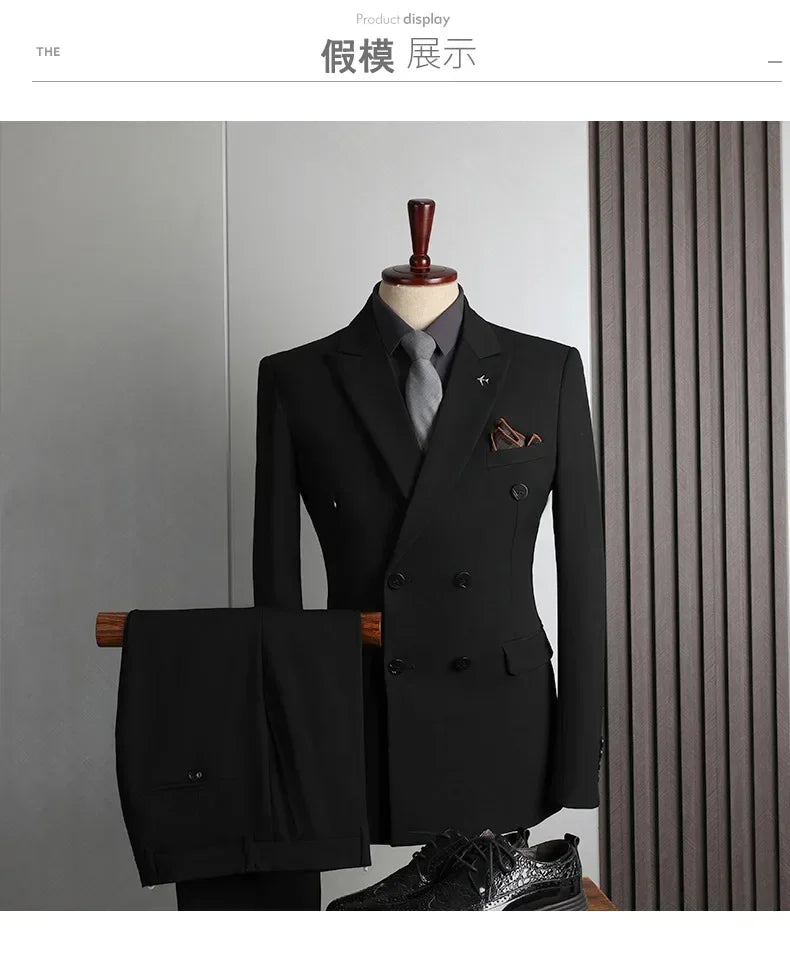 Customer Made Clothes Men Casual Fashion Business Blazer Jacket for Men Double Breasted Suit Jackets Coat Male Men Clothing