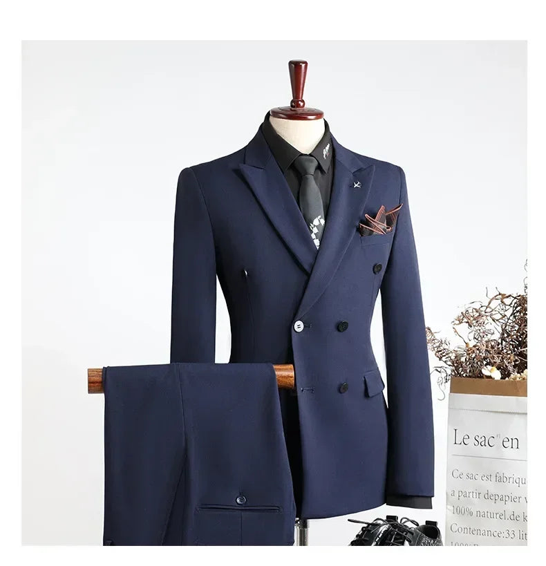 Customer Made Clothes Men Casual Fashion Business Blazer Jacket for Men Double Breasted Suit Jackets Coat Male Men Clothing