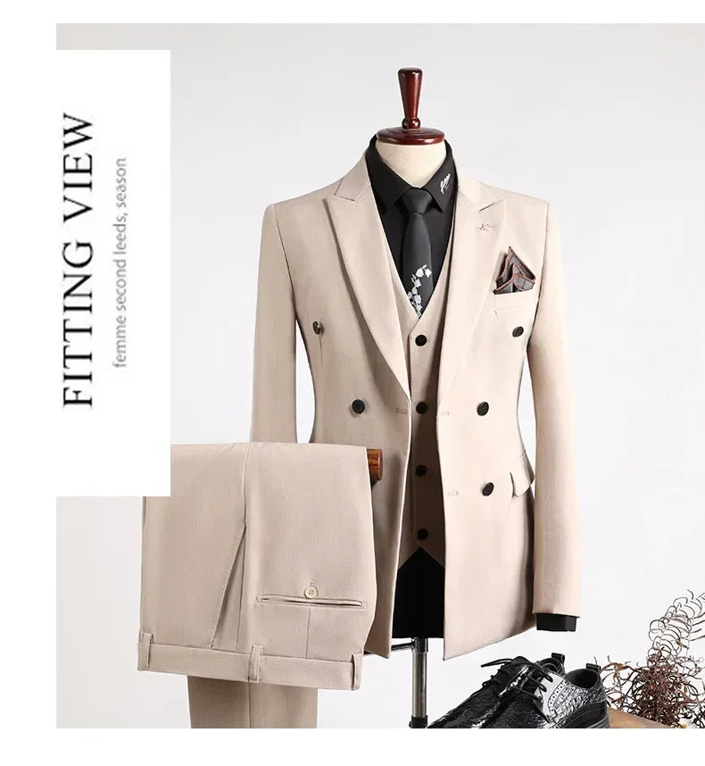 Customer Made Clothes Men Casual Fashion Business Blazer Jacket for Men Double Breasted Suit Jackets Coat Male Men Clothing