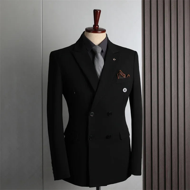 Customer Made Clothes Men Casual Fashion Business Blazer Jacket for Men Double Breasted Suit Jackets Coat Male Men Clothing