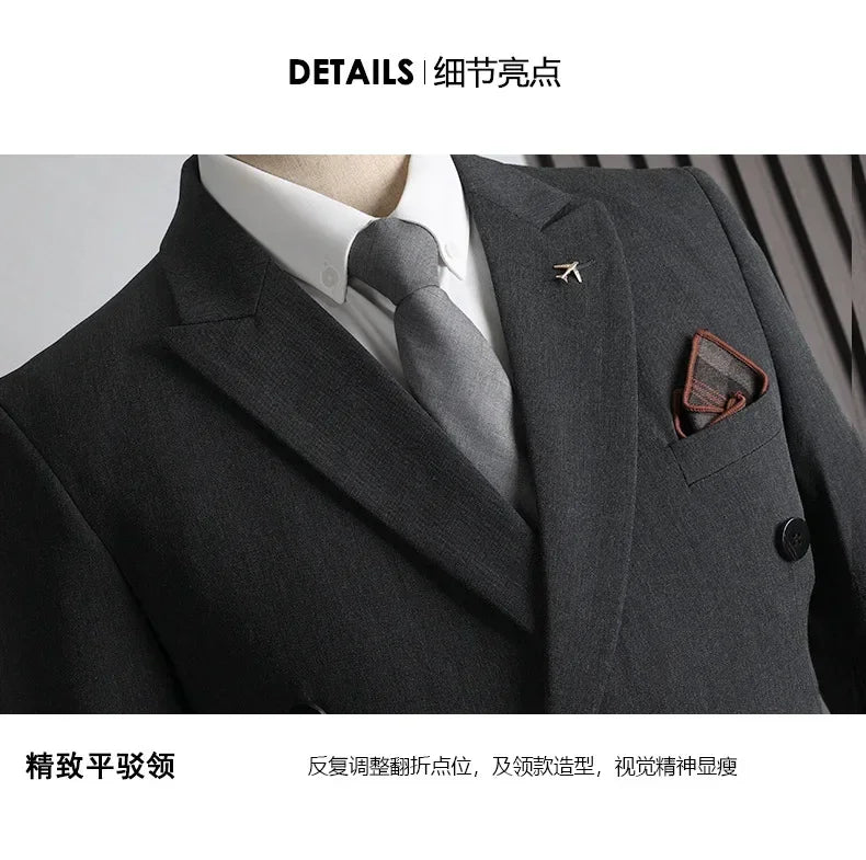 Customer Made Clothes Men Casual Fashion Business Blazer Jacket for Men Double Breasted Suit Jackets Coat Male Men Clothing