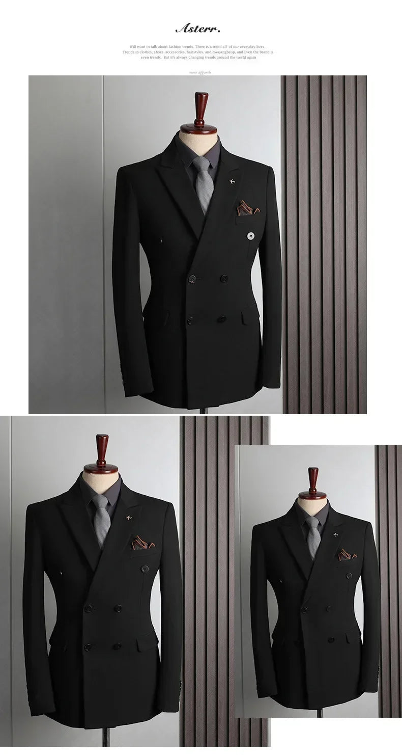 Customer Made Clothes Men Casual Fashion Business Blazer Jacket for Men Double Breasted Suit Jackets Coat Male Men Clothing