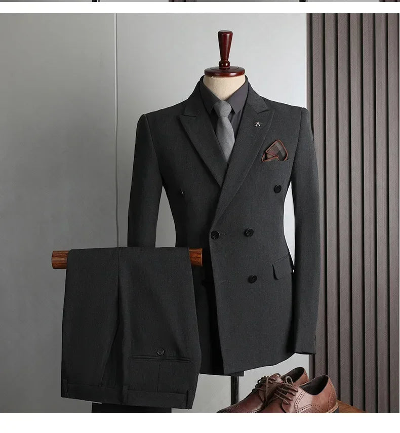 Customer Made Clothes Men Casual Fashion Business Blazer Jacket for Men Double Breasted Suit Jackets Coat Male Men Clothing