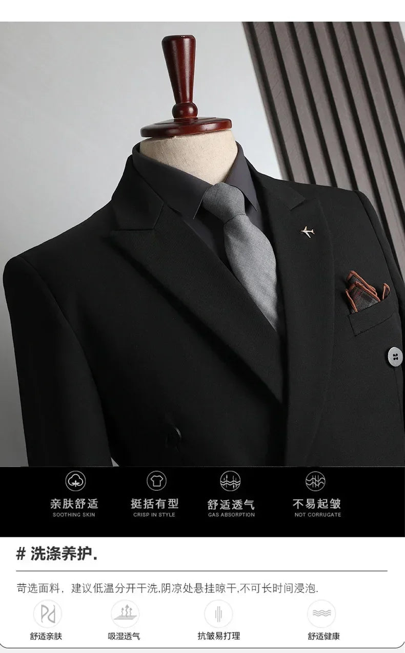 Customer Made Clothes Men Casual Fashion Business Blazer Jacket for Men Double Breasted Suit Jackets Coat Male Men Clothing