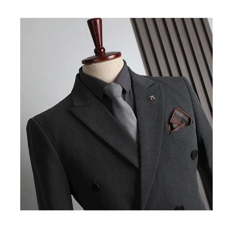Customer Made Clothes Men Casual Fashion Business Blazer Jacket for Men Double Breasted Suit Jackets Coat Male Men Clothing