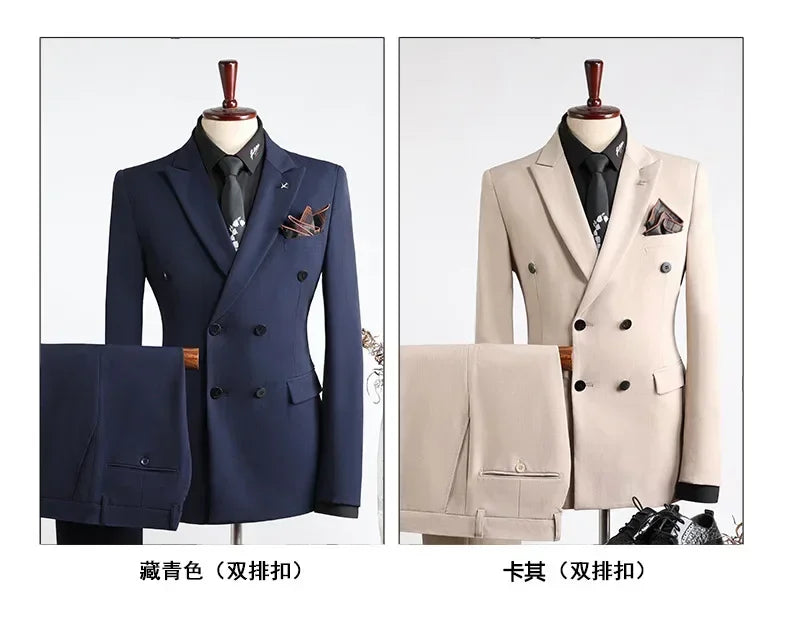 Customer Made Clothes Men Casual Fashion Business Blazer Jacket for Men Double Breasted Suit Jackets Coat Male Men Clothing