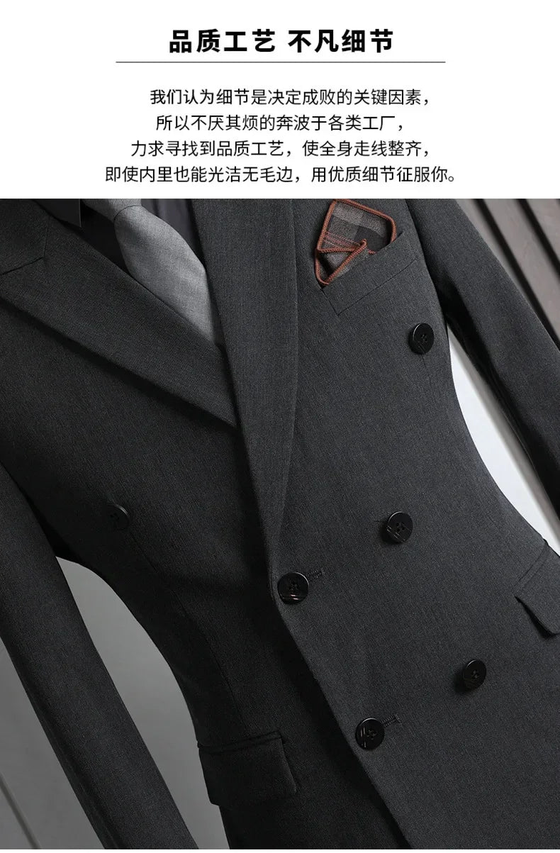 Customer Made Clothes Men Casual Fashion Business Blazer Jacket for Men Double Breasted Suit Jackets Coat Male Men Clothing