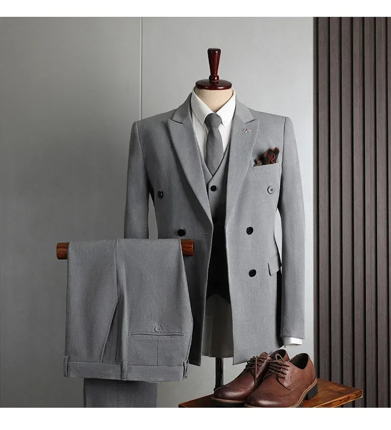 Customer Made Clothes Men Casual Fashion Business Blazer Jacket for Men Double Breasted Suit Jackets Coat Male Men Clothing