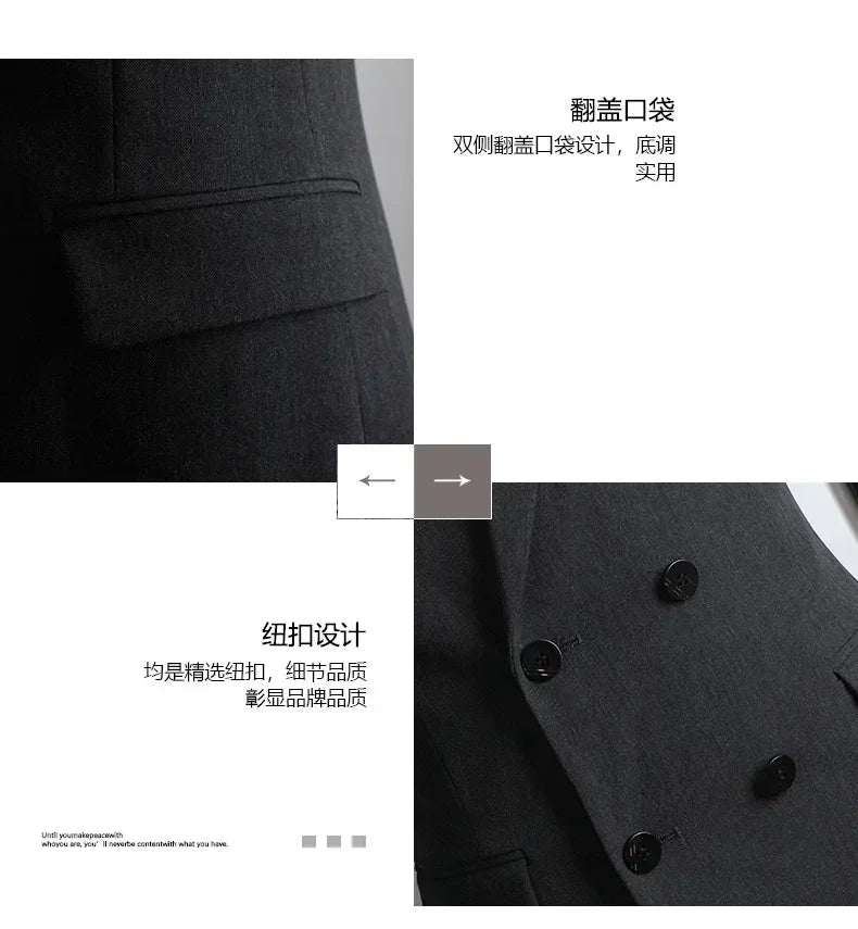 Customer Made Clothes Men Casual Fashion Business Blazer Jacket for Men Double Breasted Suit Jackets Coat Male Men Clothing