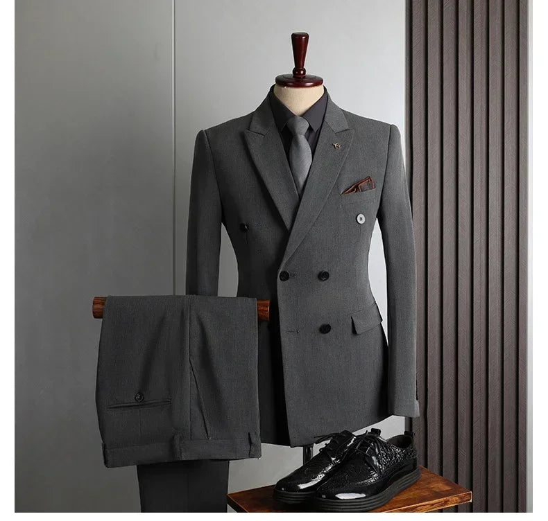 Customer Made Clothes Men Casual Fashion Business Blazer Jacket for Men Double Breasted Suit Jackets Coat Male Men Clothing