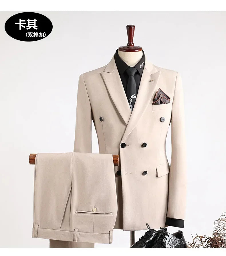 Customer Made Clothes Men Casual Fashion Business Blazer Jacket for Men Double Breasted Suit Jackets Coat Male Men Clothing