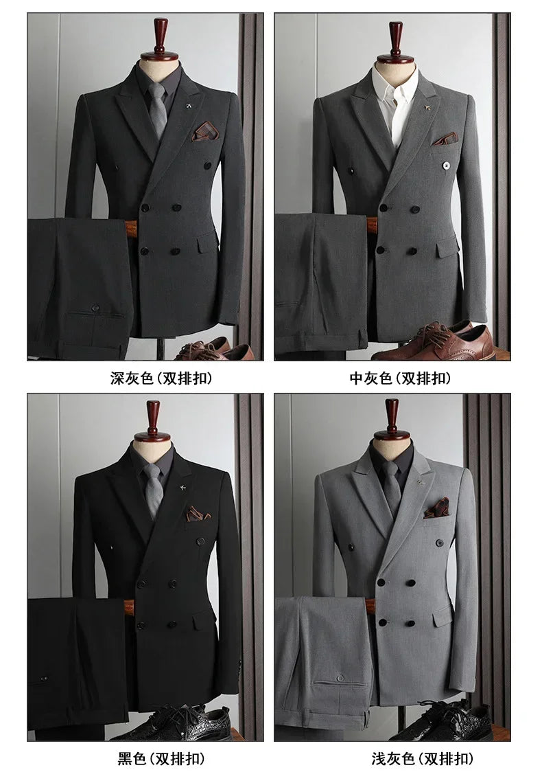Customer Made Clothes Men Casual Fashion Business Blazer Jacket for Men Double Breasted Suit Jackets Coat Male Men Clothing