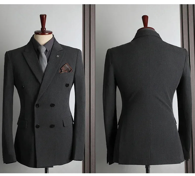 Customer Made Clothes Men Casual Fashion Business Blazer Jacket for Men Double Breasted Suit Jackets Coat Male Men Clothing