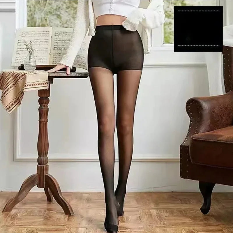 Skin Color Tights Summer Tear Resistant Anti-cored Hook Wire Pantyhose Black Stockings Breathable Slim Ultra Thin Leggings