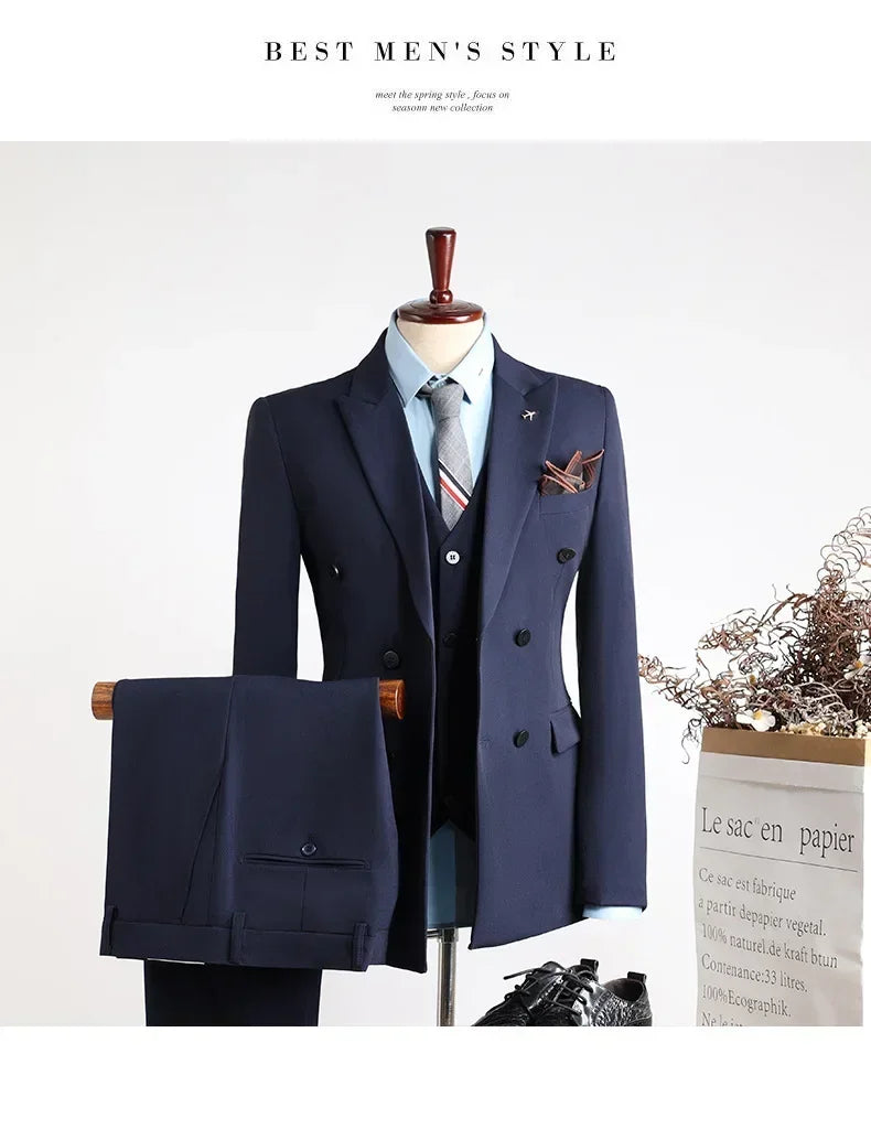 Customer Made Clothes Men Casual Fashion Business Blazer Jacket for Men Double Breasted Suit Jackets Coat Male Men Clothing