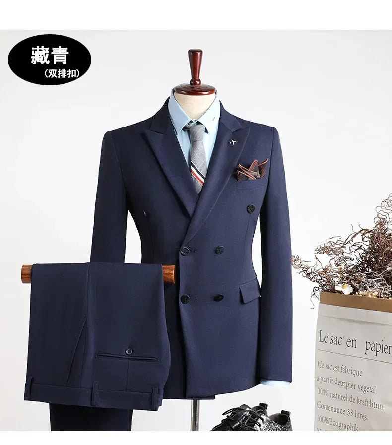 Customer Made Clothes Men Casual Fashion Business Blazer Jacket for Men Double Breasted Suit Jackets Coat Male Men Clothing